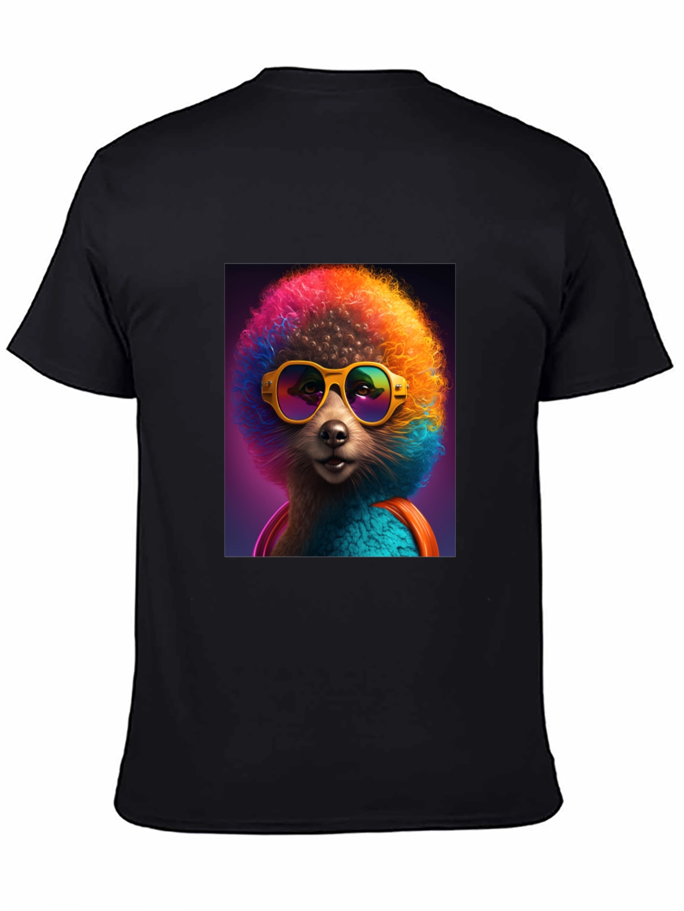 Funky Poodle Graphic Tee - Black Cotton T-Shirt