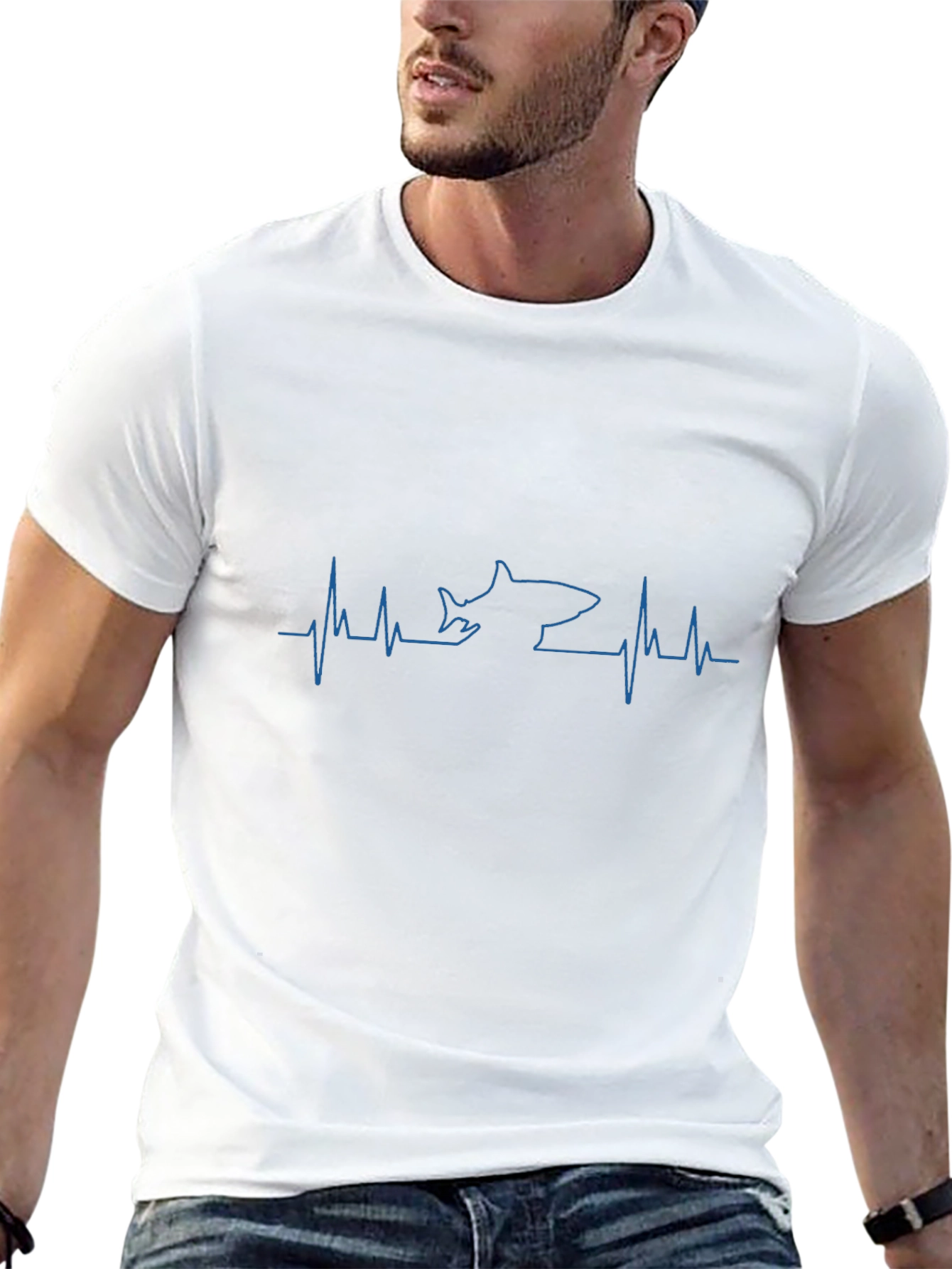 Shark Heartbeat T-Shirt - Black