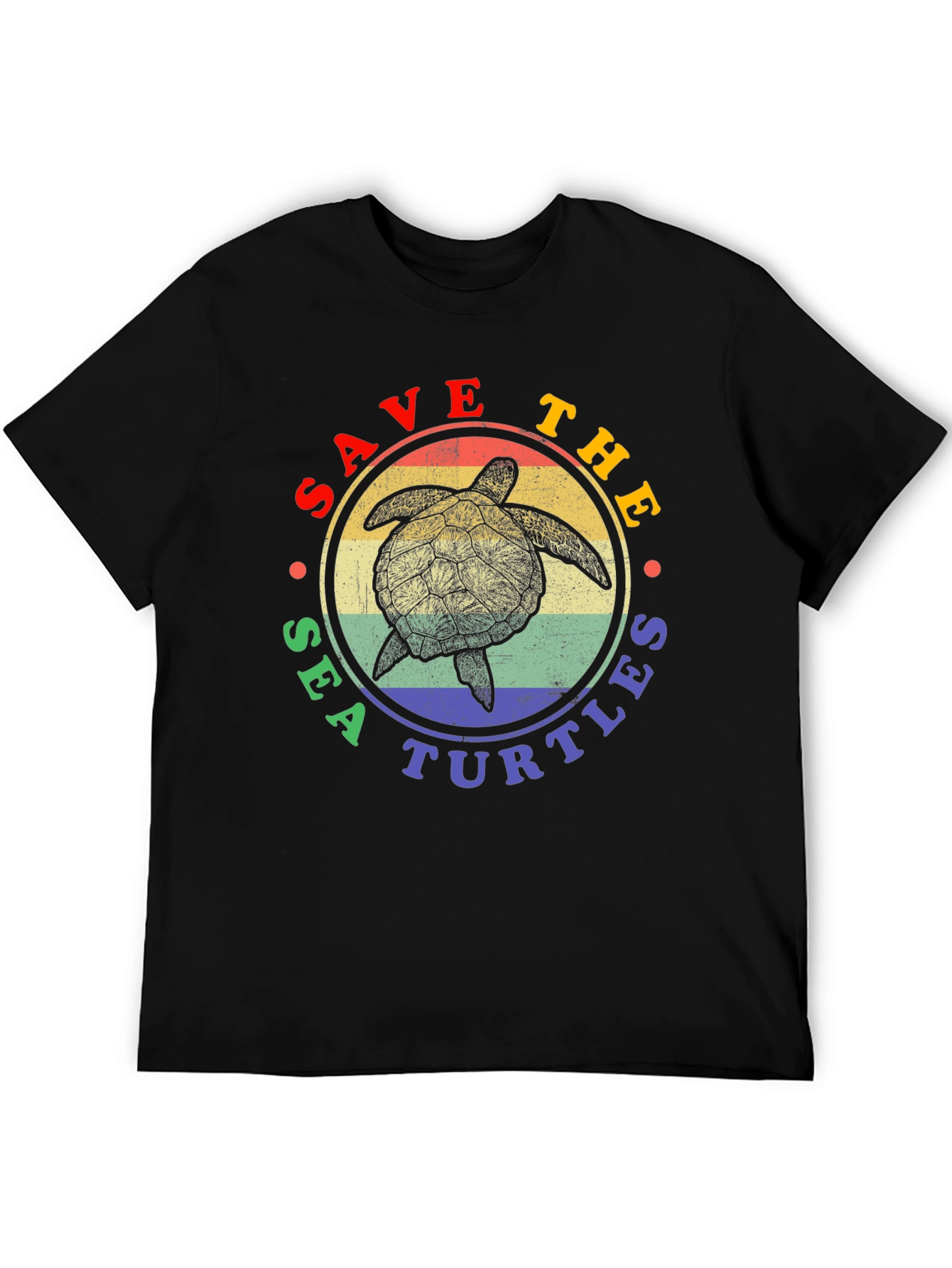 Save the Sea Turtles Graphic Tee - Black