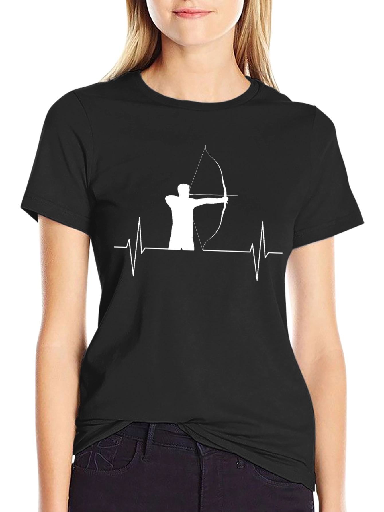 Archery Heartbeat Graphic Tee - Black