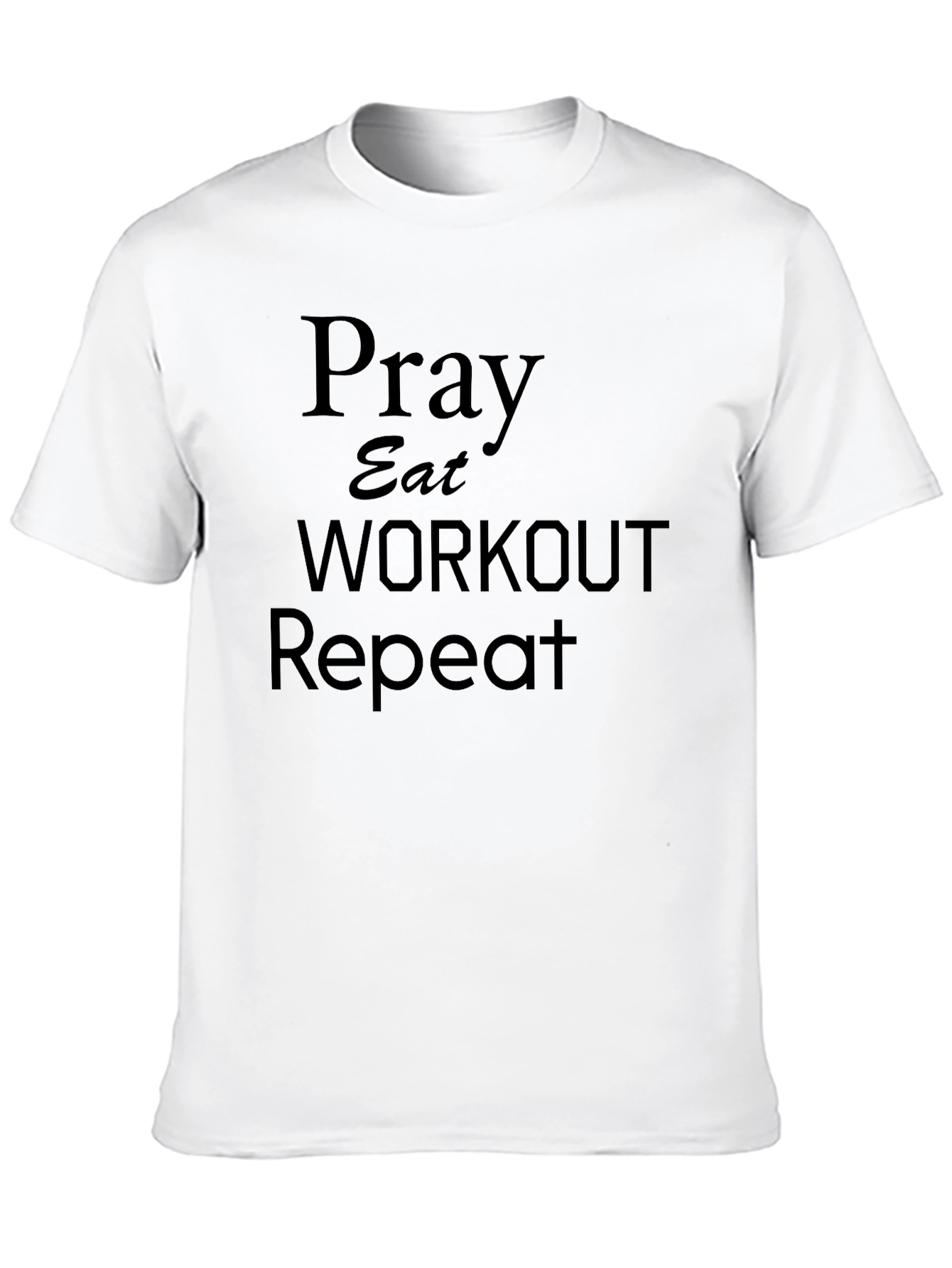 Pray Eat Workout Repeat Black T-Shirt