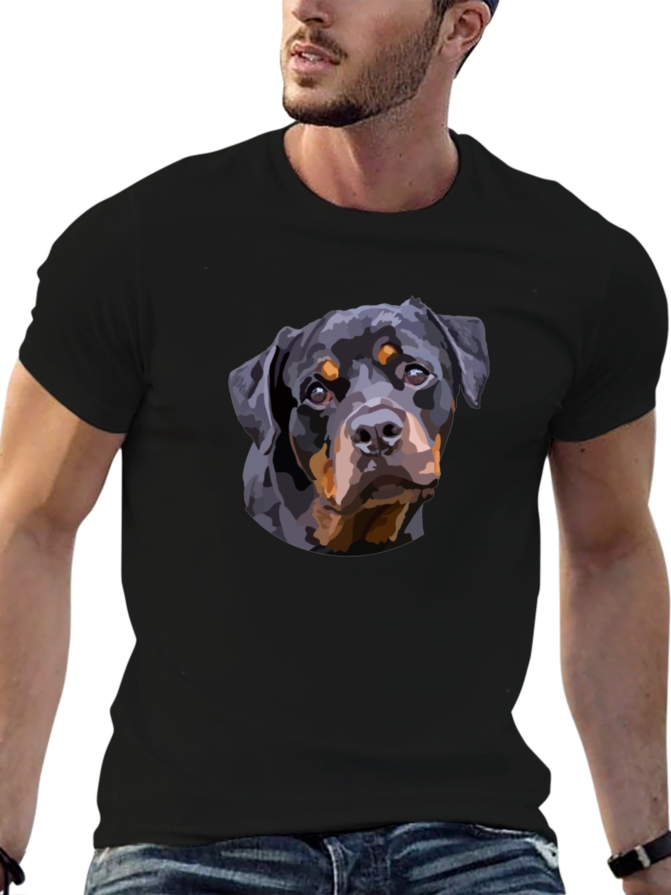Rottweiler Graphic Tee - Black Casual T-Shirt