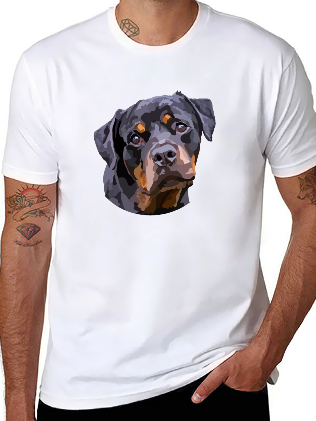 Rottweiler Graphic Tee - Black Casual T-Shirt