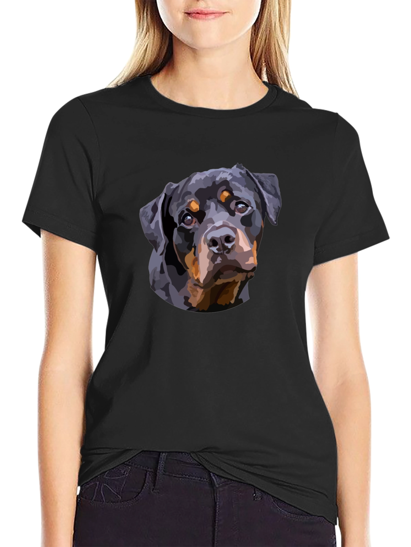 Rottweiler Graphic Tee - Black Casual T-Shirt