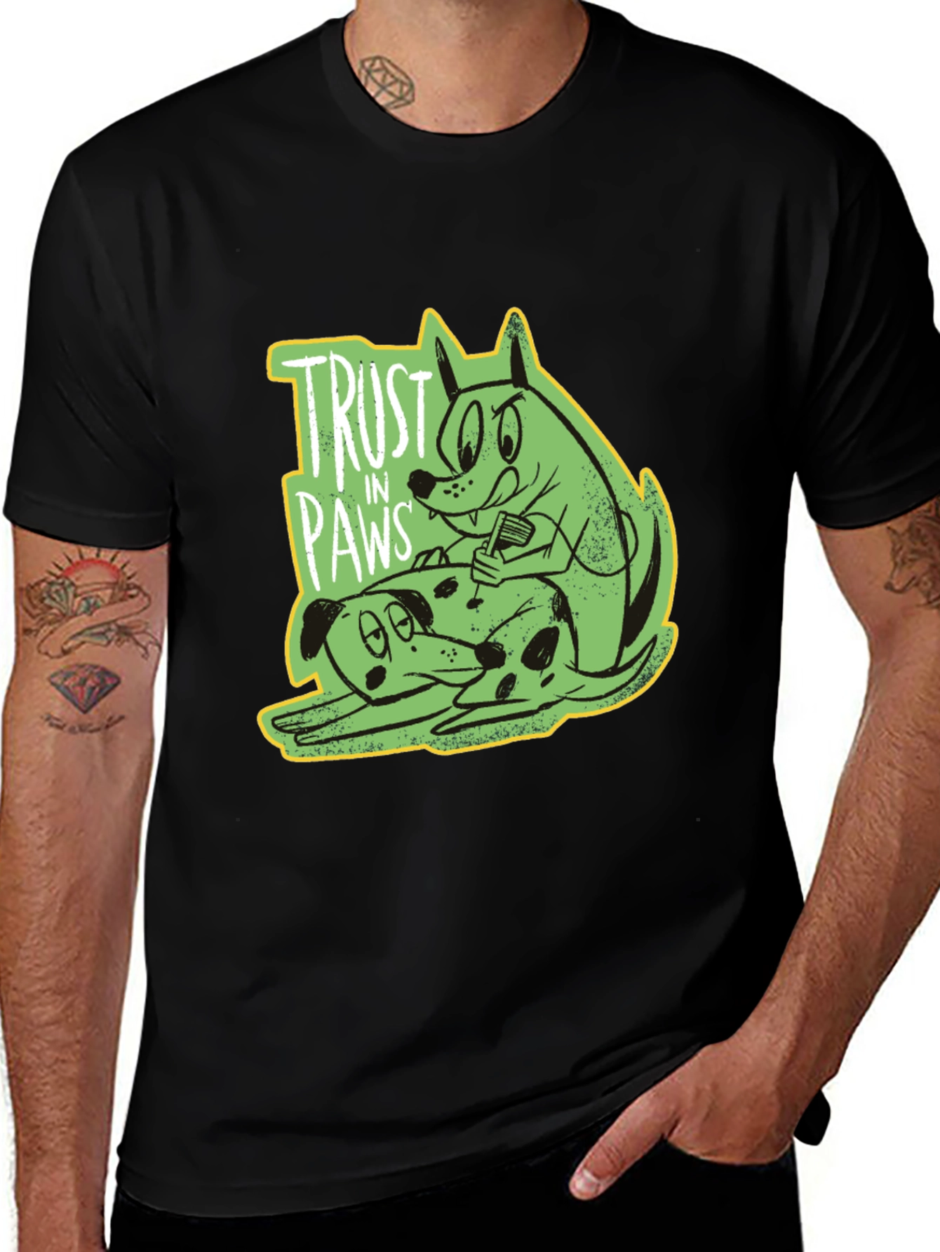 Trust in Paws Graphic Tee - Black