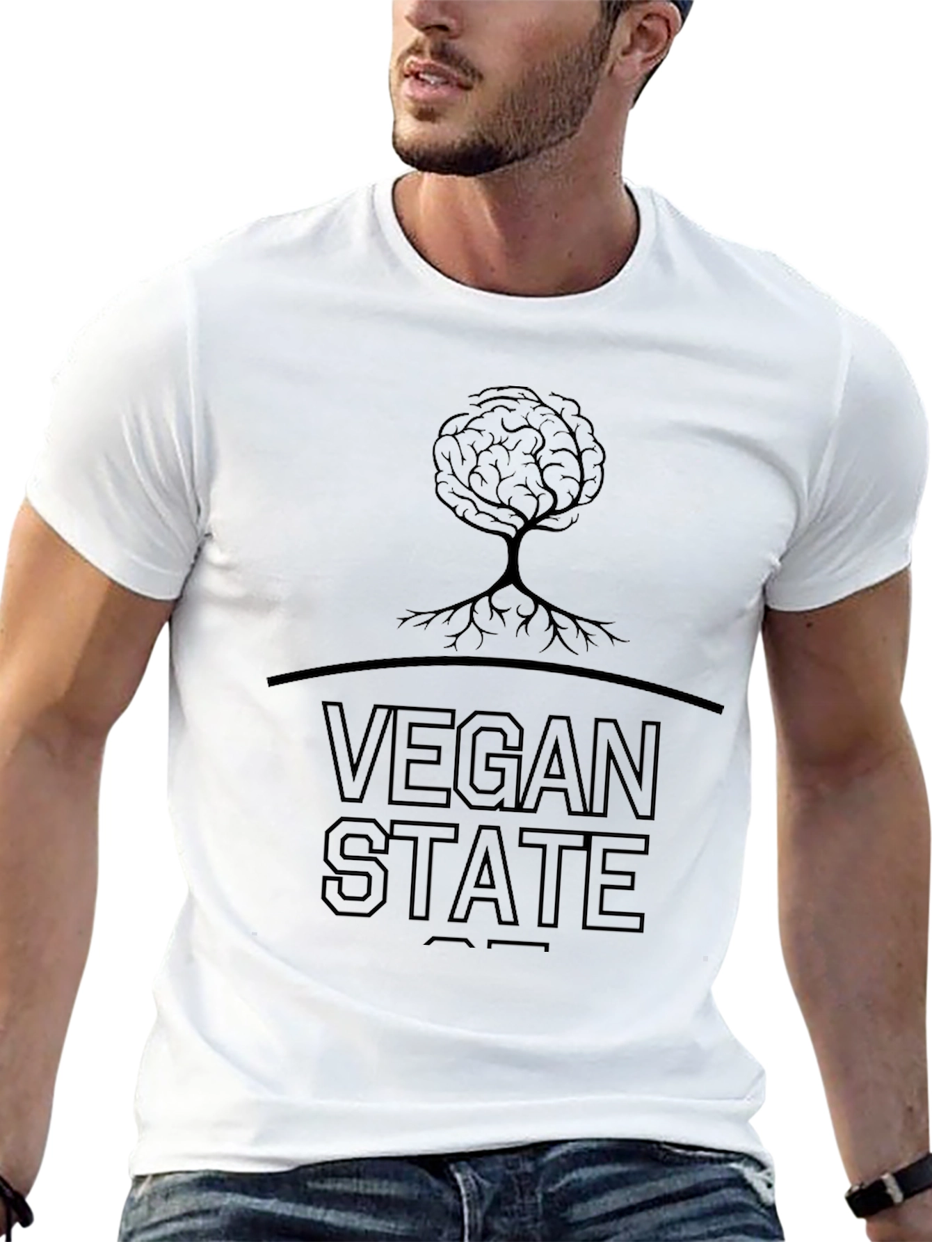 Vegan State Tee - Brain Tree Graphic T-Shirt