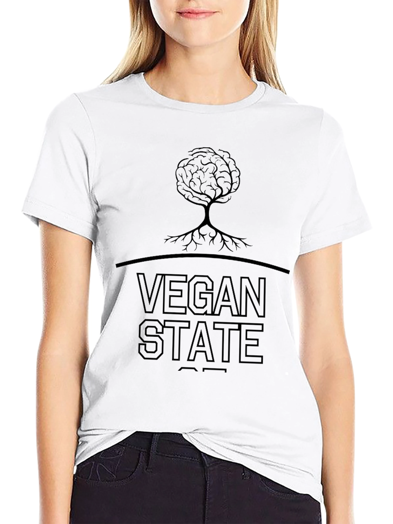 Vegan State Tee - Brain Tree Graphic T-Shirt
