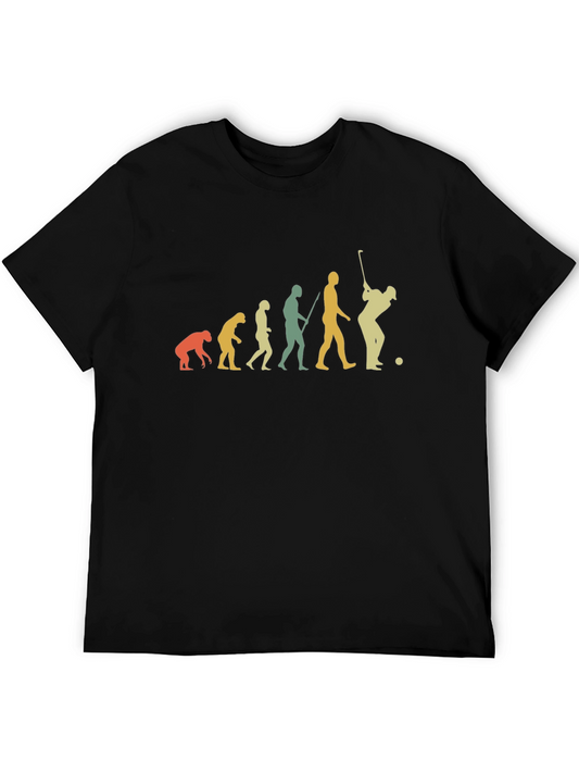 Golf Evolution Graphic Tee - Black Cotton T-Shirt