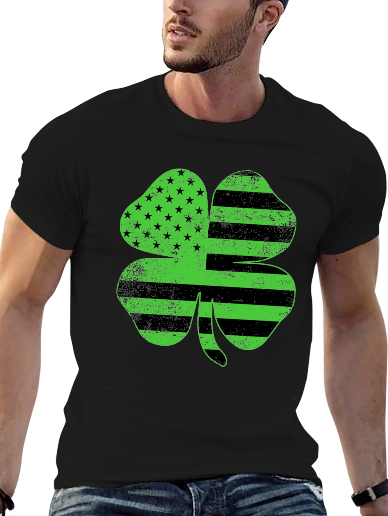 American Flag Clover T-Shirt - St. Patricks Day