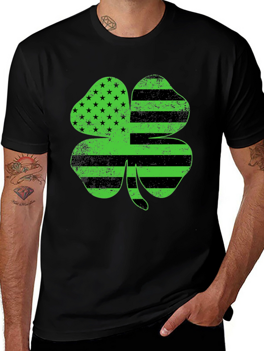American Flag Clover T-Shirt - St. Patricks Day