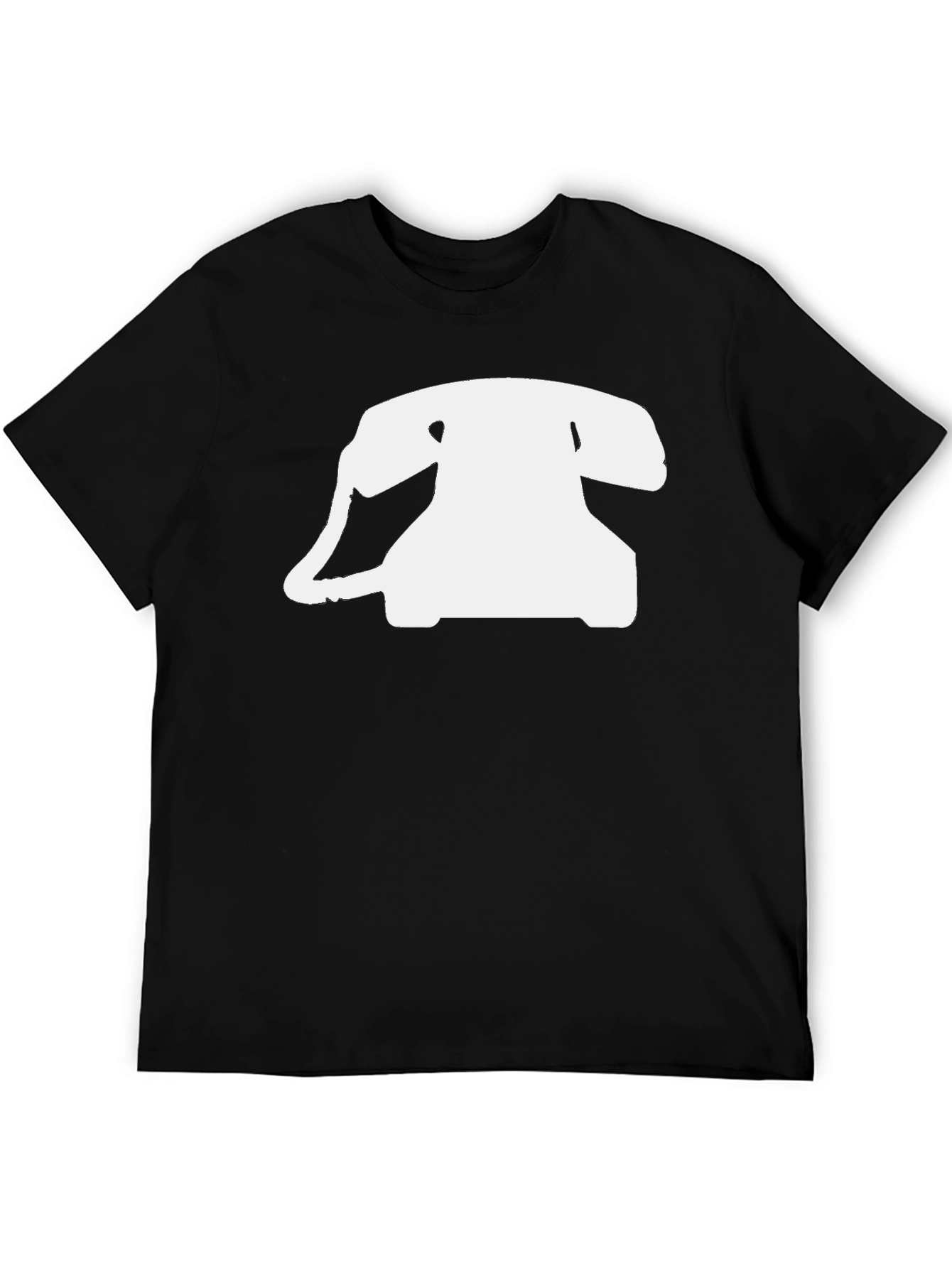 Retro Rotary Phone Graphic Tee - Black
