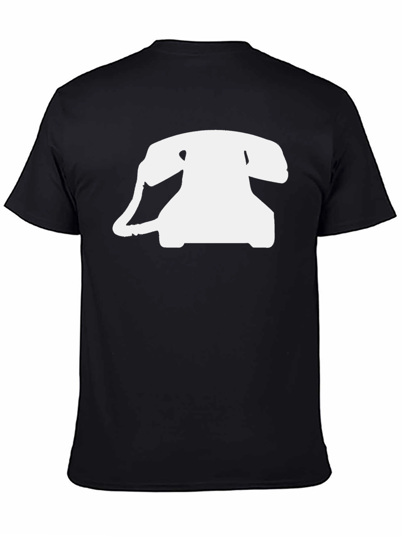 Retro Rotary Phone Graphic Tee - Black