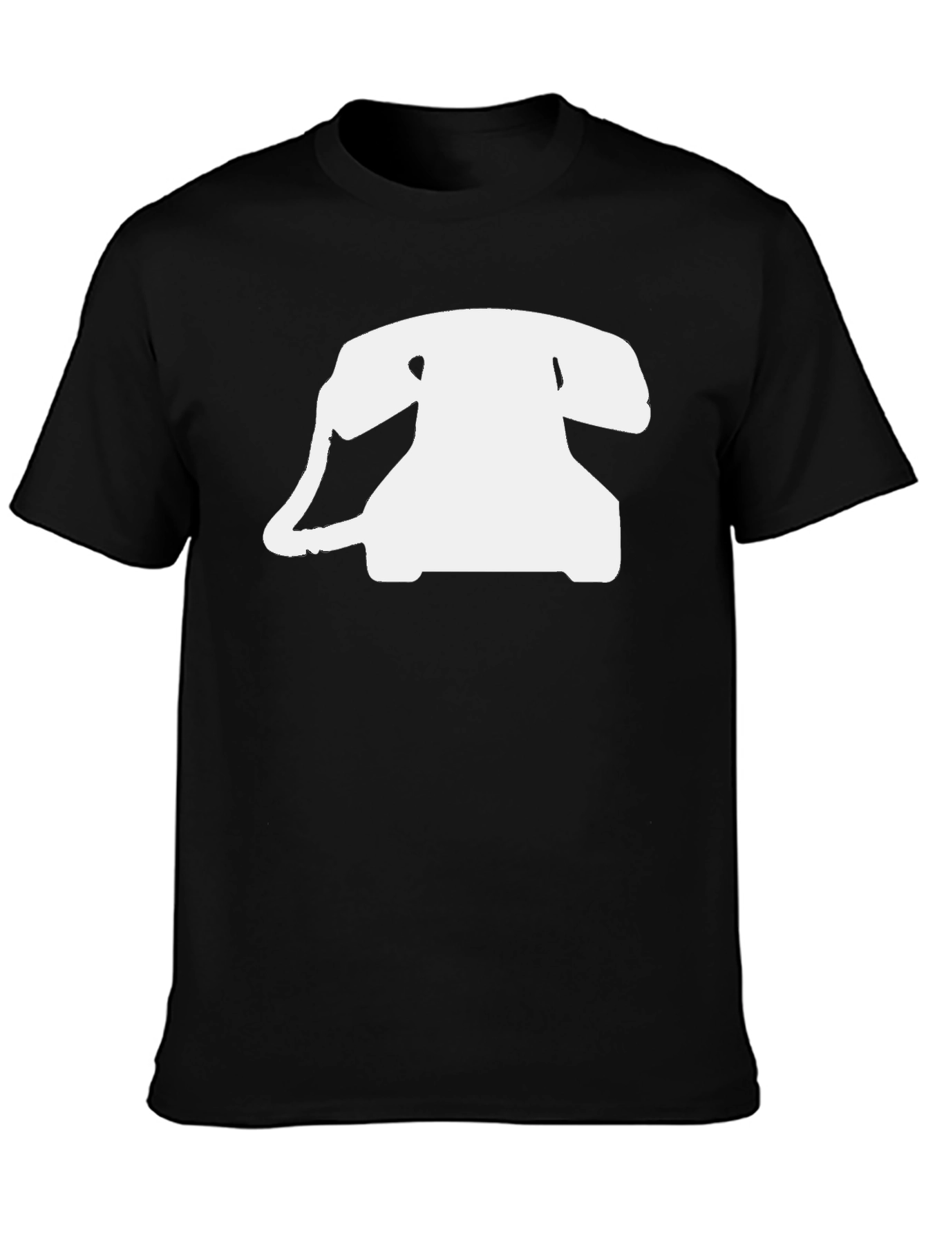 Retro Rotary Phone Graphic Tee - Black