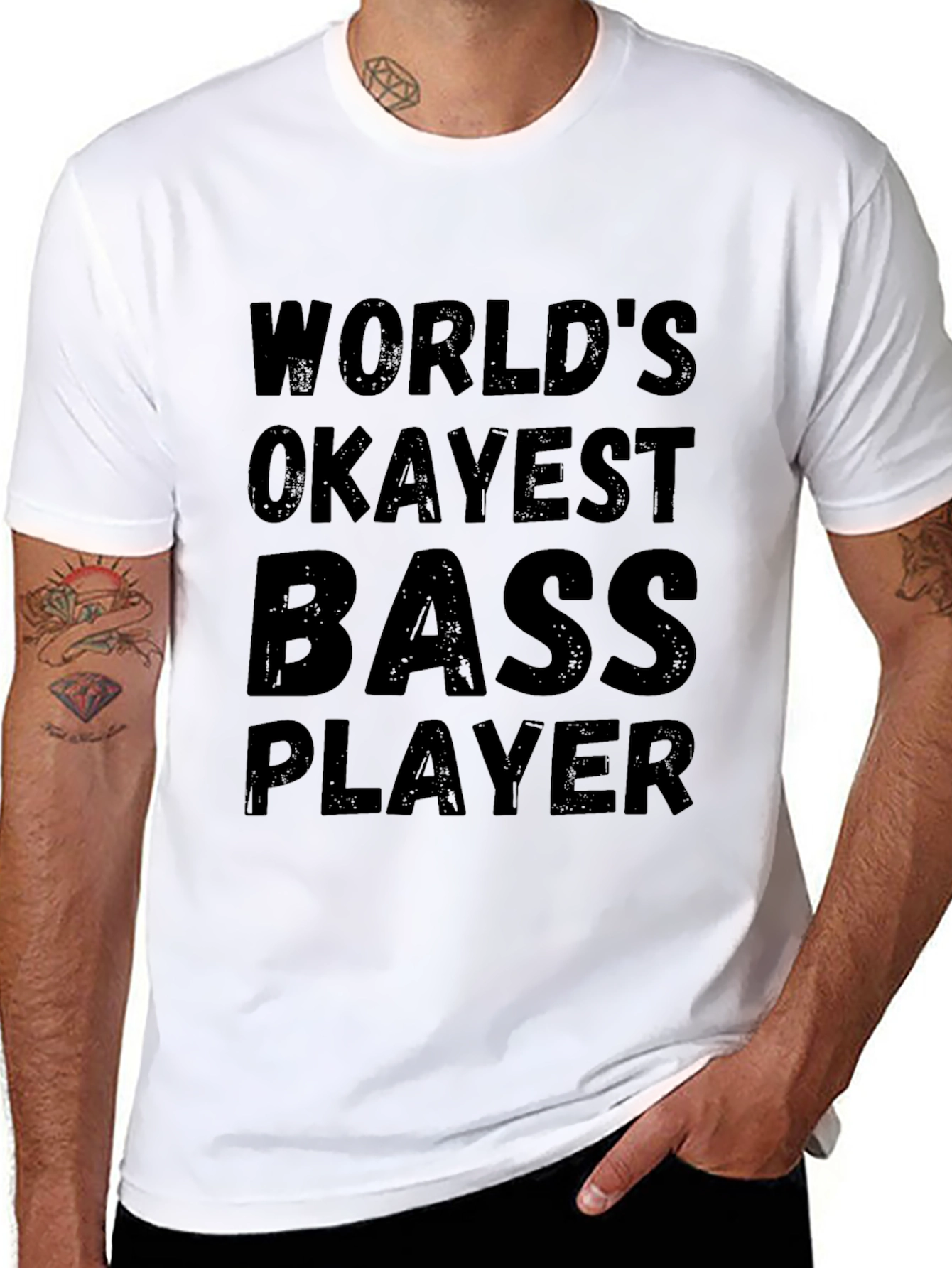 Worlds Okayest Bass Player Graphic T-Shirt