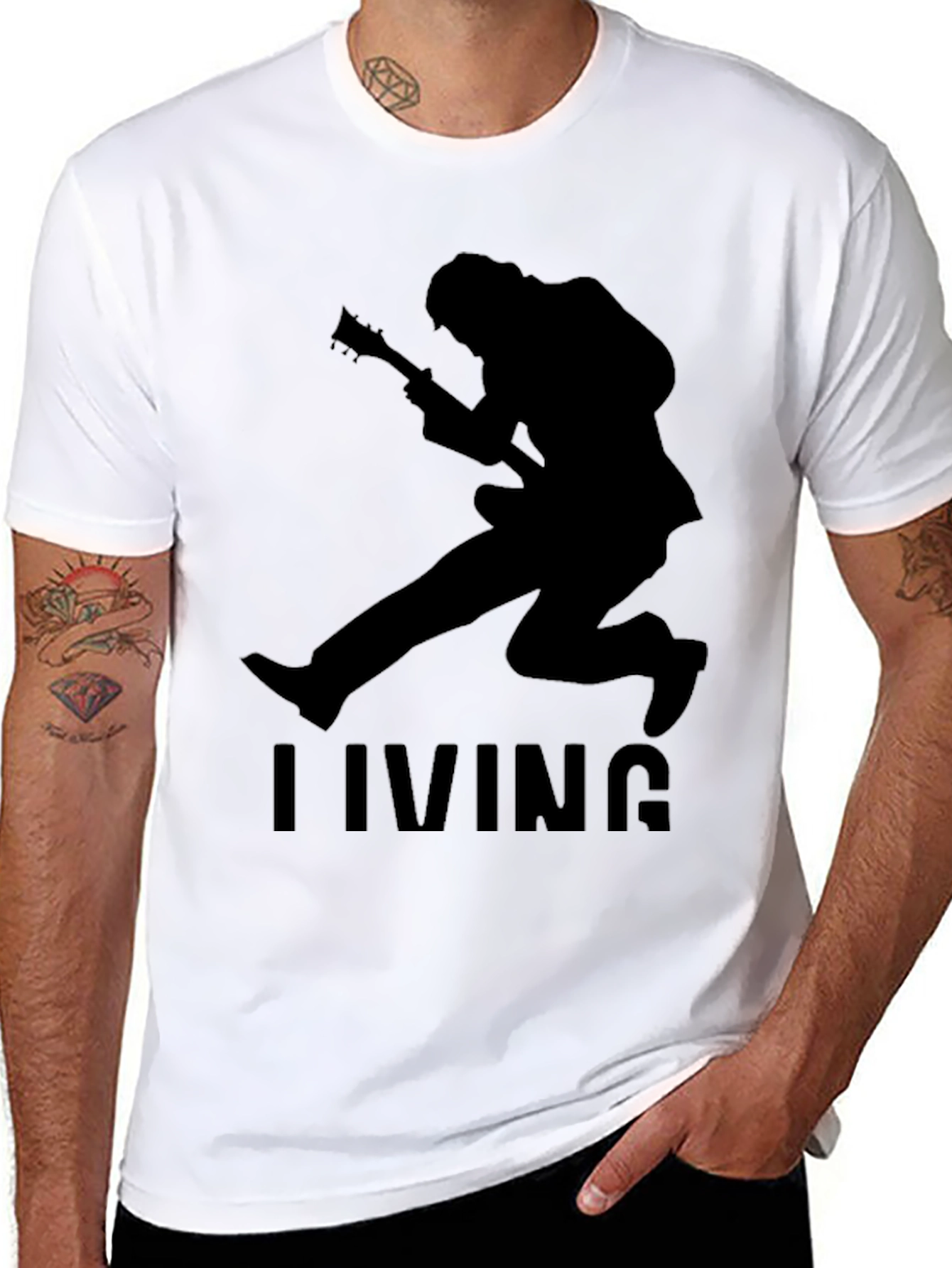 Living Guitarist Graphic Tee - Black