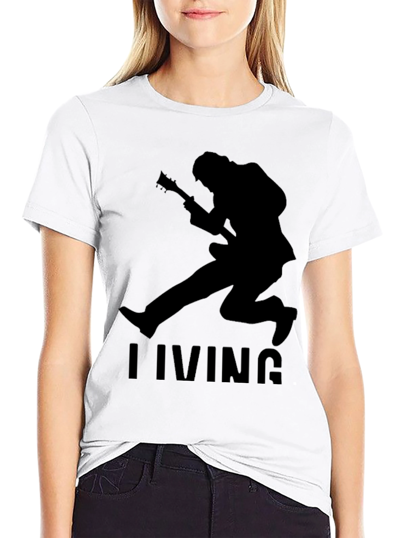Living Guitarist Graphic Tee - Black