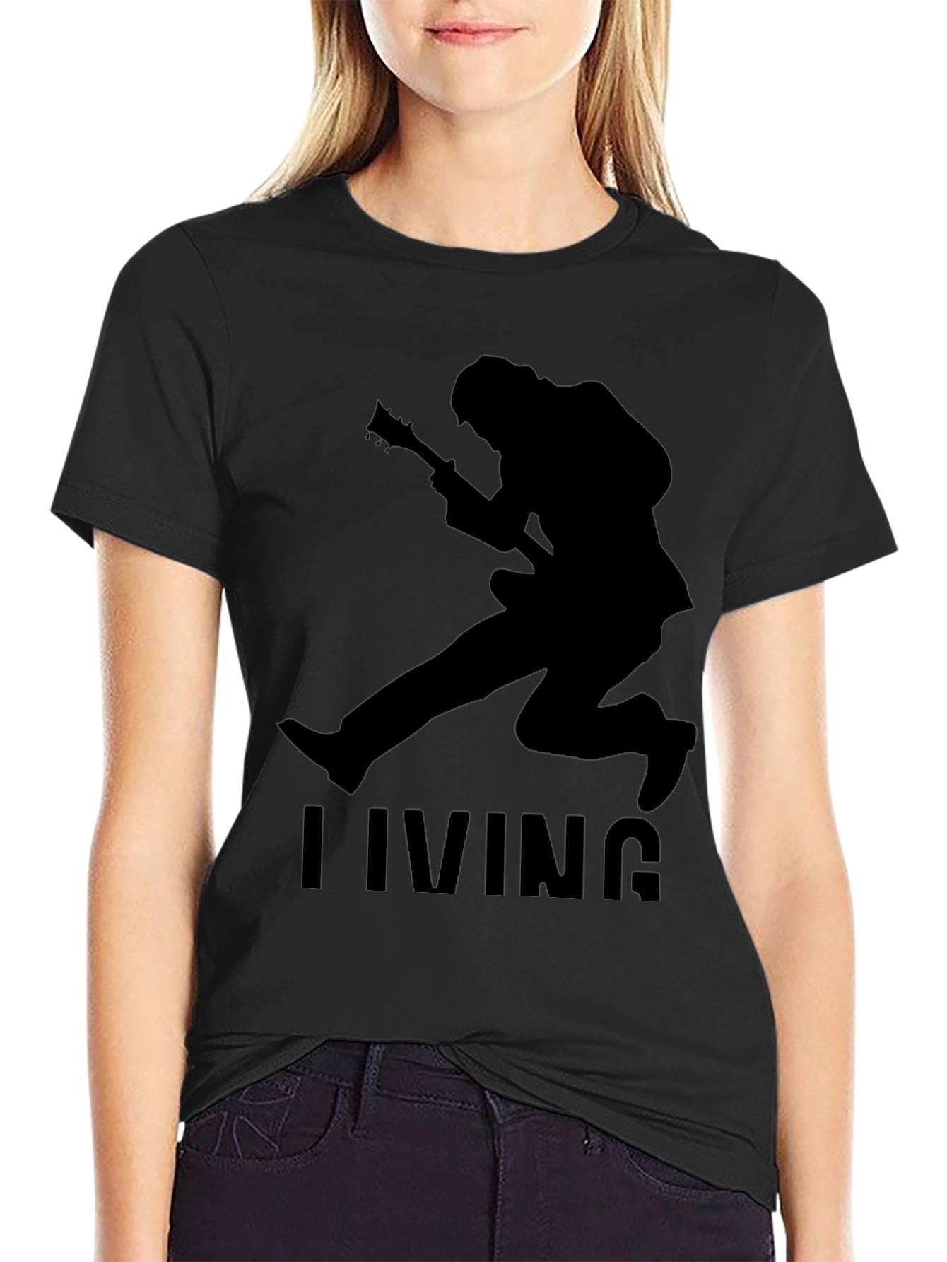 Living Guitarist Graphic Tee - Black