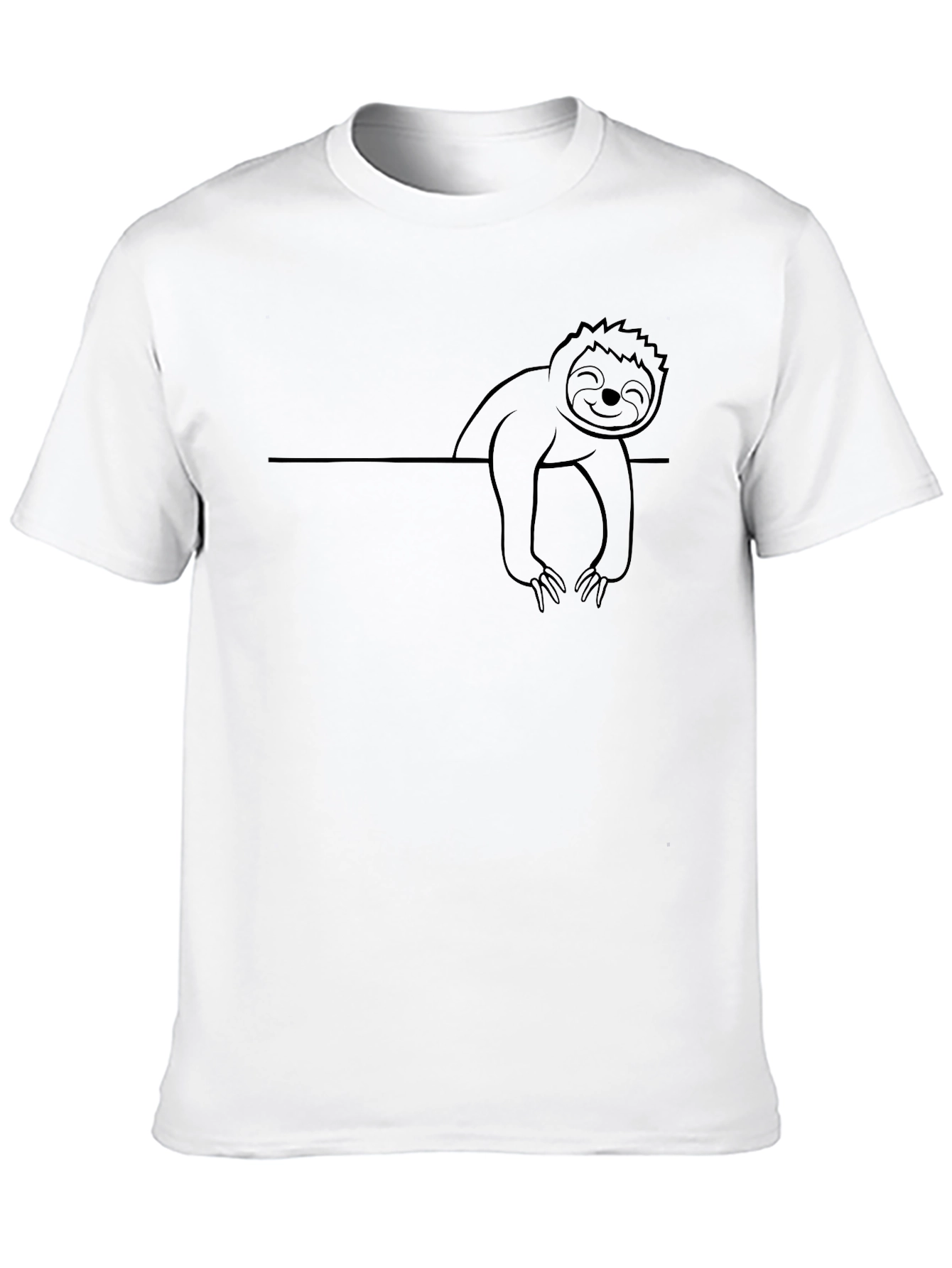 Sloth Graphic T-Shirt - Casual Crew Neck Tee