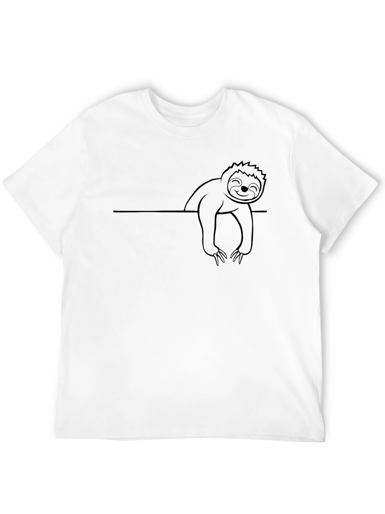 Sloth Graphic T-Shirt - Casual Crew Neck Tee