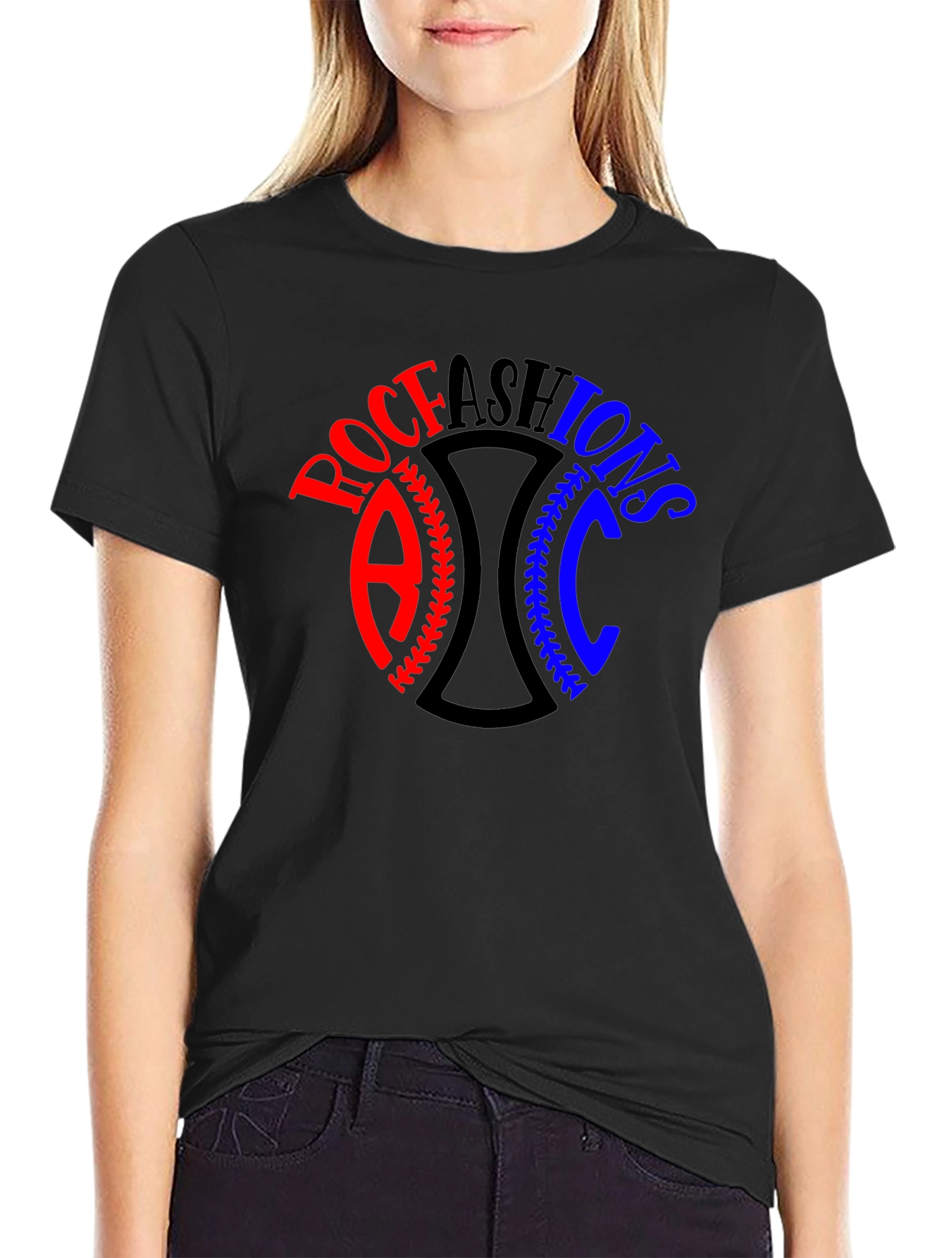 ROC Fashion Black Graphic T-Shirt