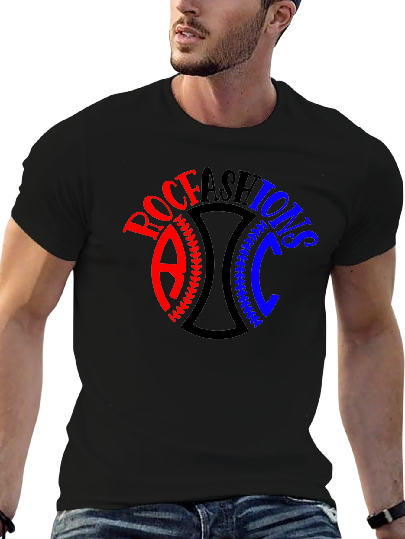 ROC Fashion Black Graphic T-Shirt