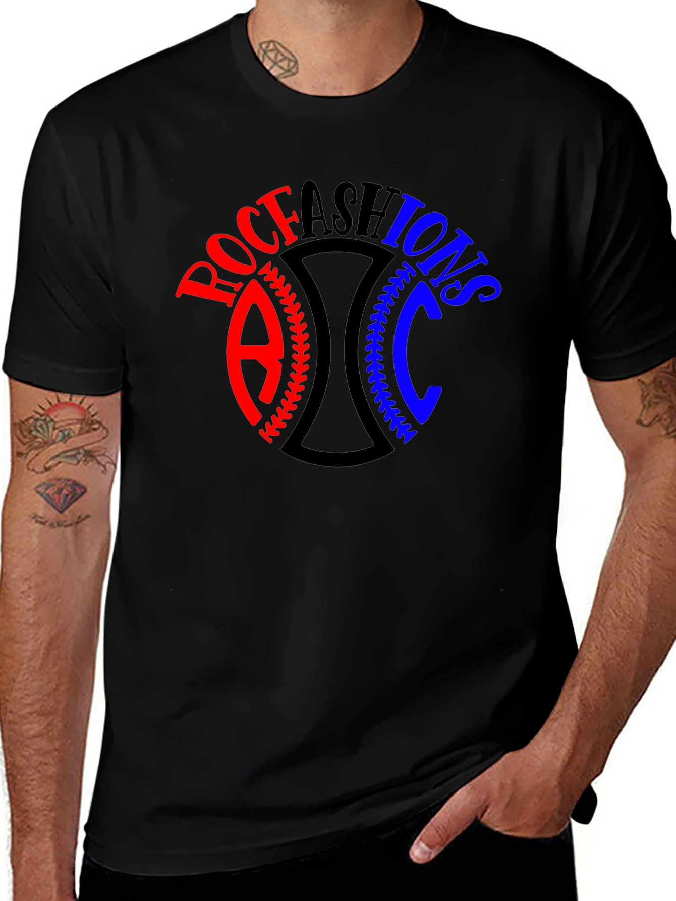 ROC Fashion Black Graphic T-Shirt