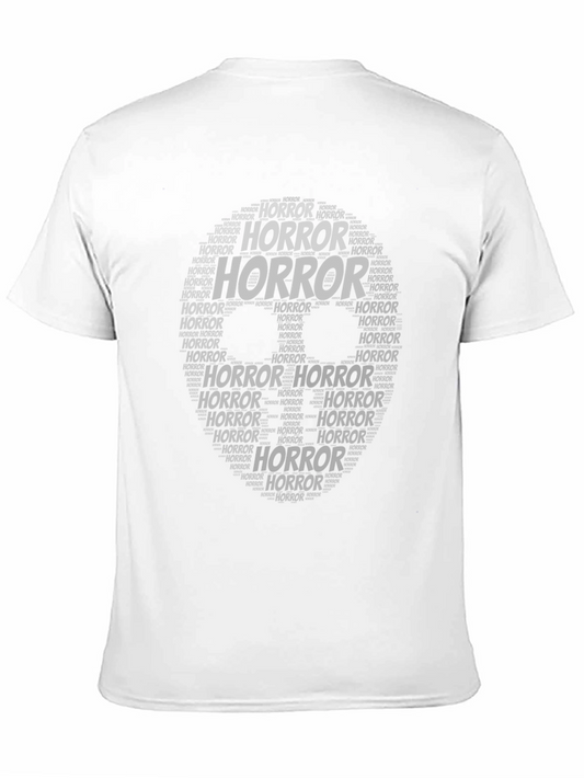 Horror Word Art Skull T-Shirt