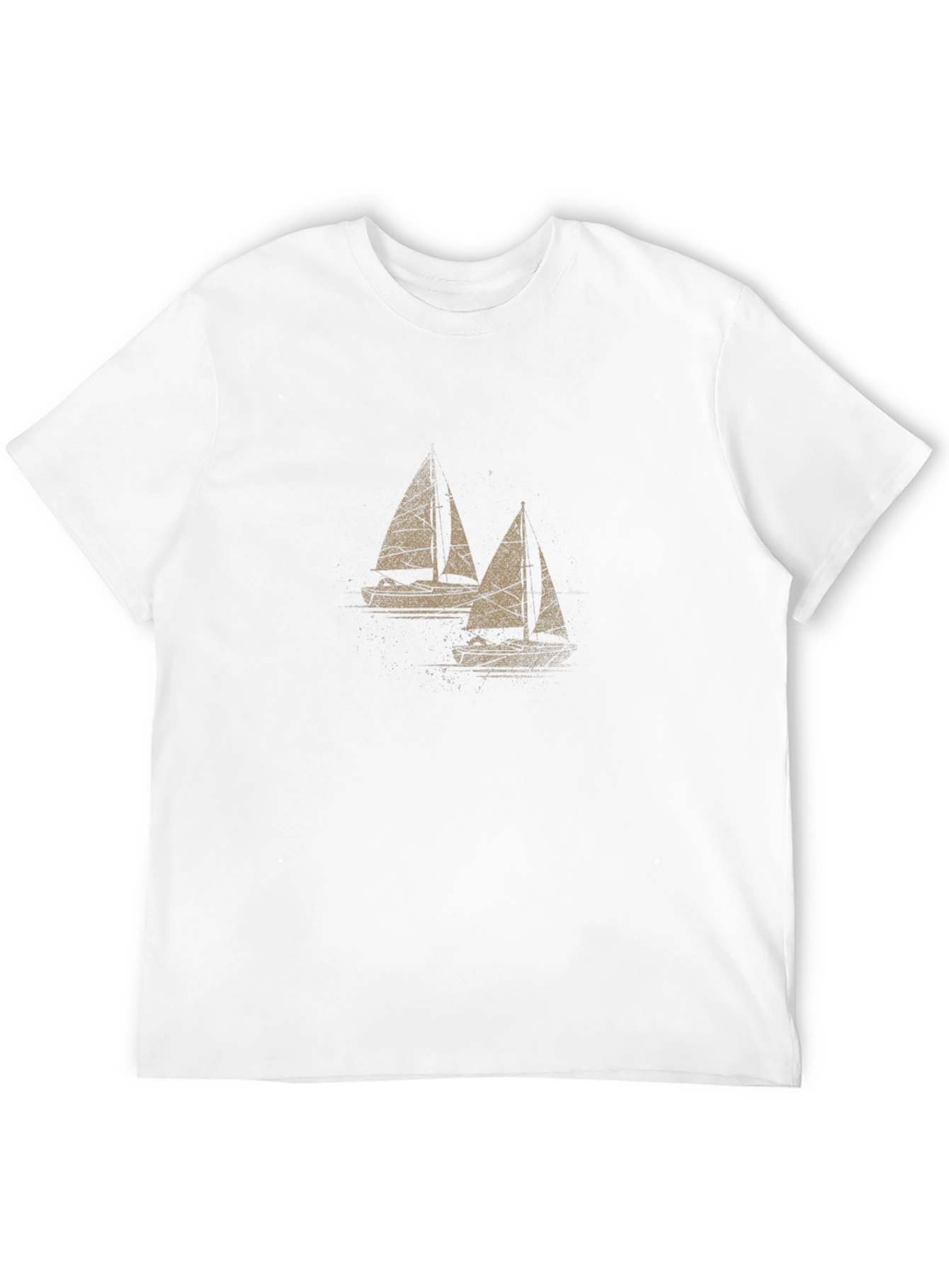 Sailboat Graphic Tee - Mens Black Cotton T-Shirt