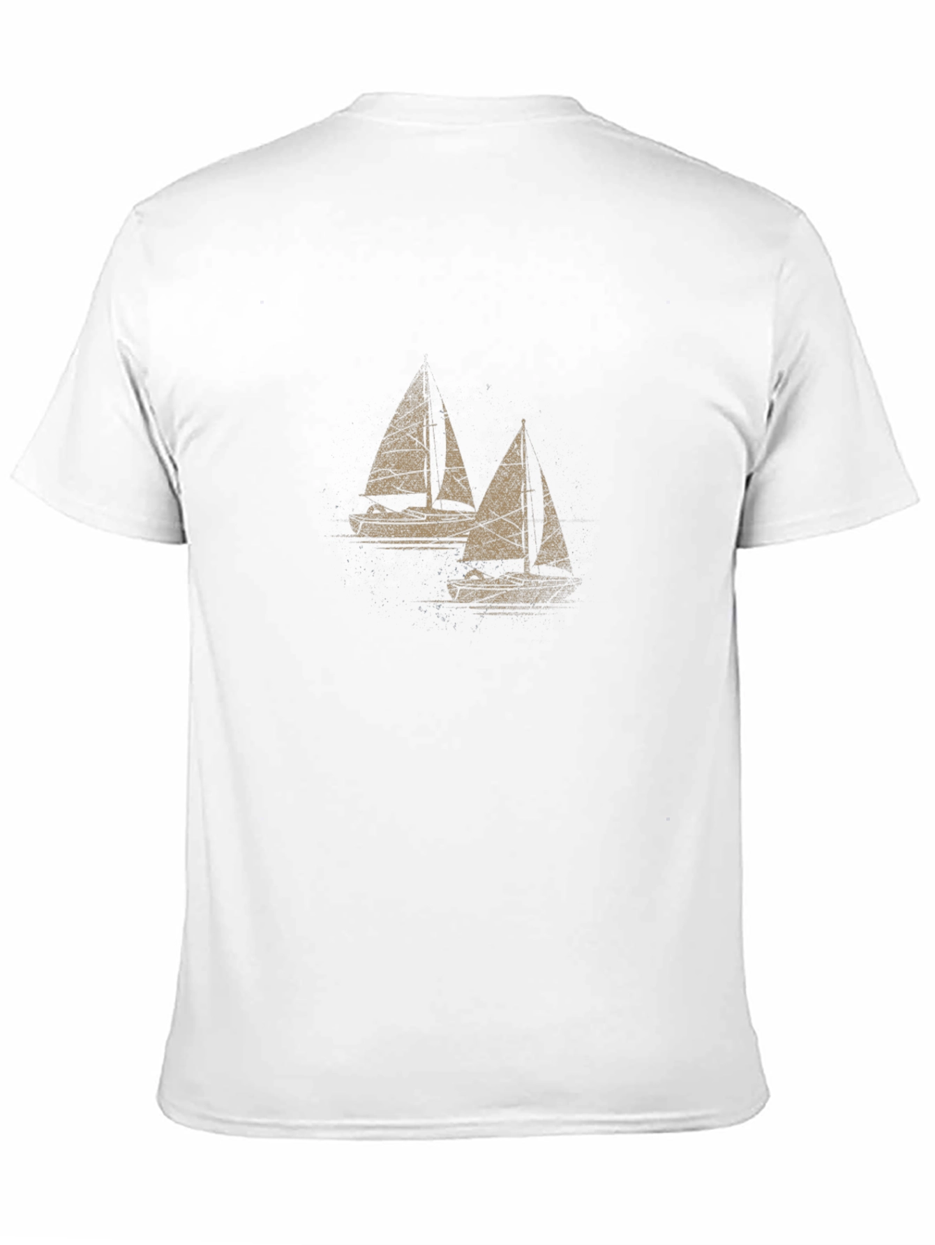 Sailboat Graphic Tee - Mens Black Cotton T-Shirt