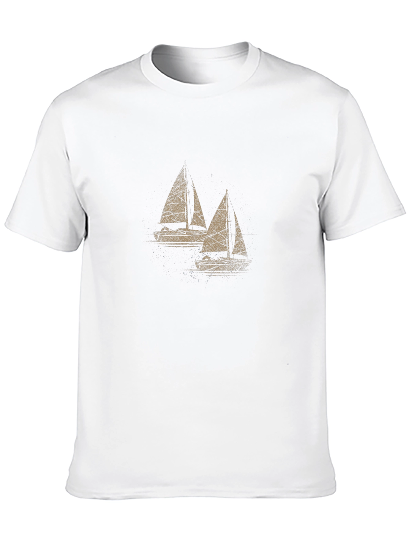 Sailboat Graphic Tee - Mens Black Cotton T-Shirt