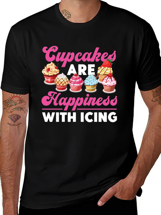 Cupcakes Are Happiness with Icing Graphic T-Shirt