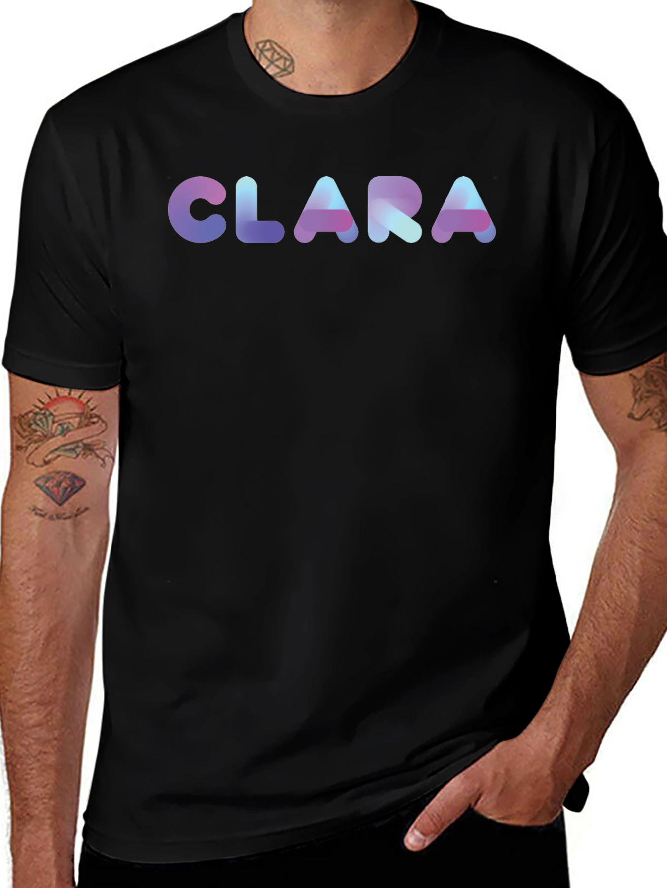 CLARA Custom Name Black T-Shirt