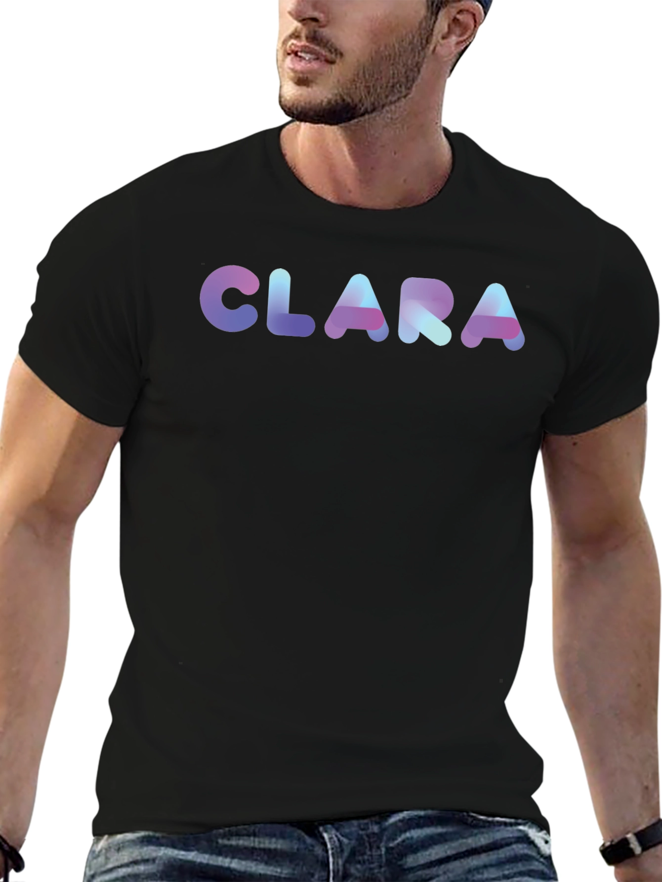 CLARA Custom Name Black T-Shirt