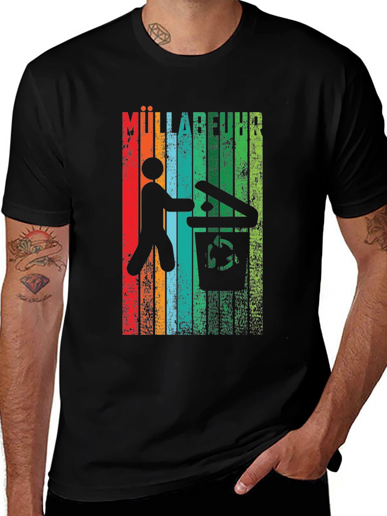 Müllabfuhr Graphic T-Shirt - Mens Black Tee