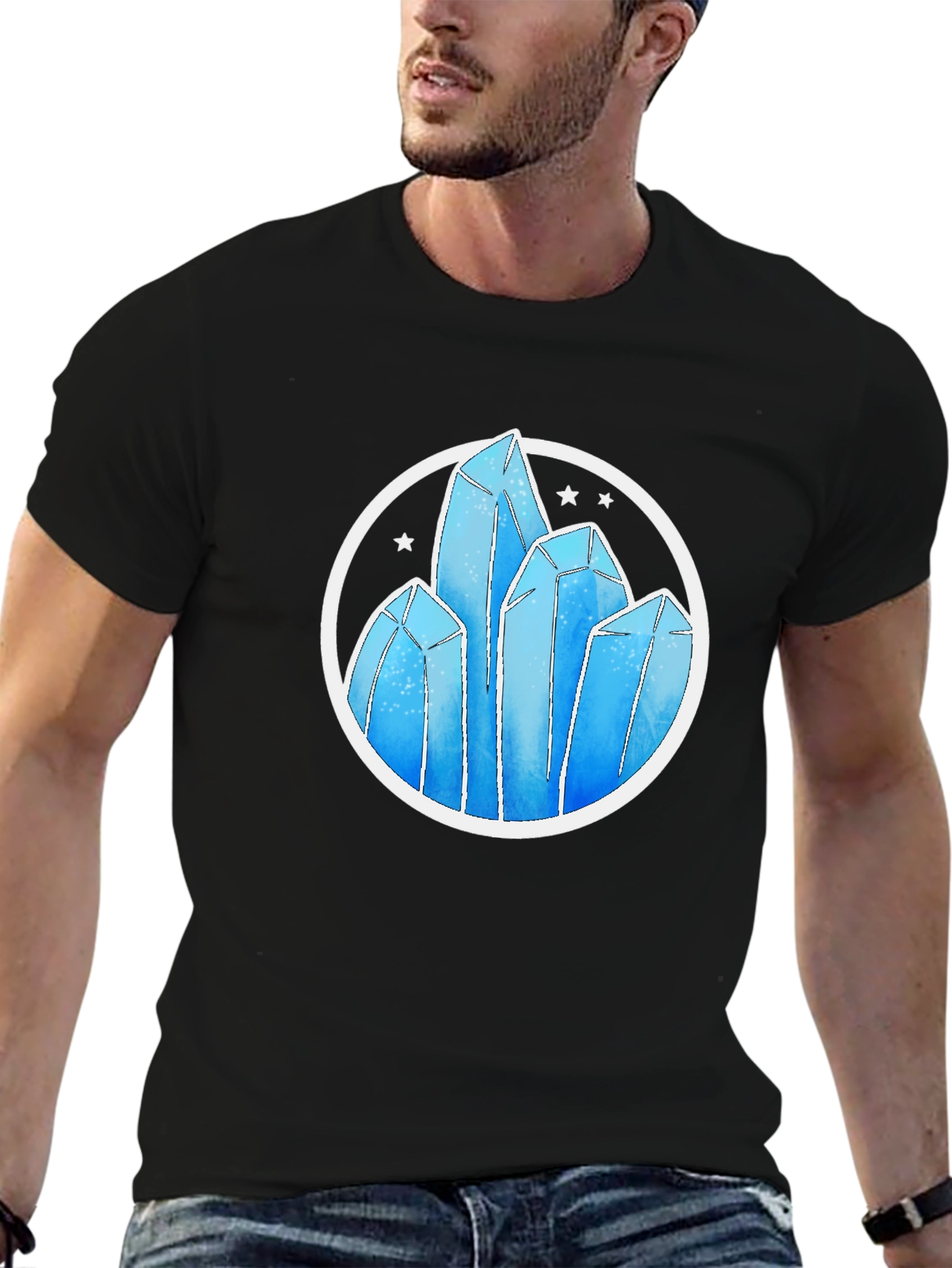 Crystal Formation Graphic Tee - Modern Design