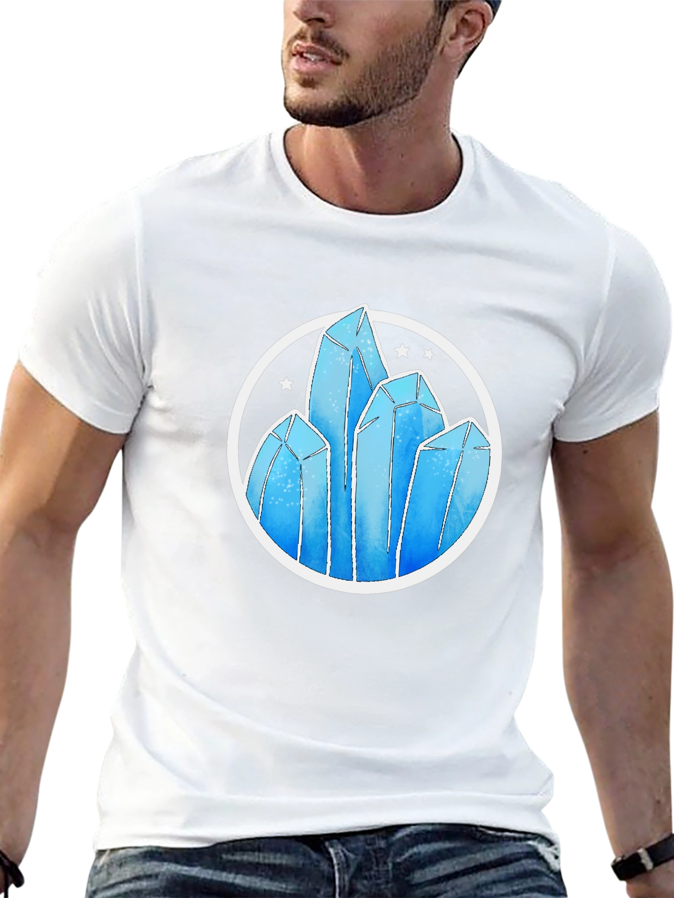Crystal Formation Graphic Tee - Modern Design