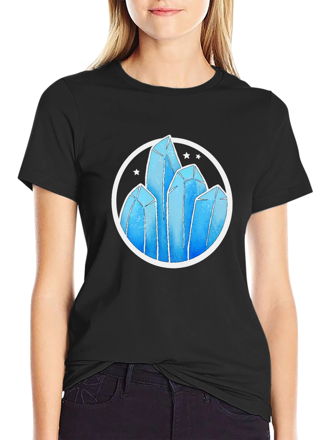 Crystal Formation Graphic Tee - Modern Design