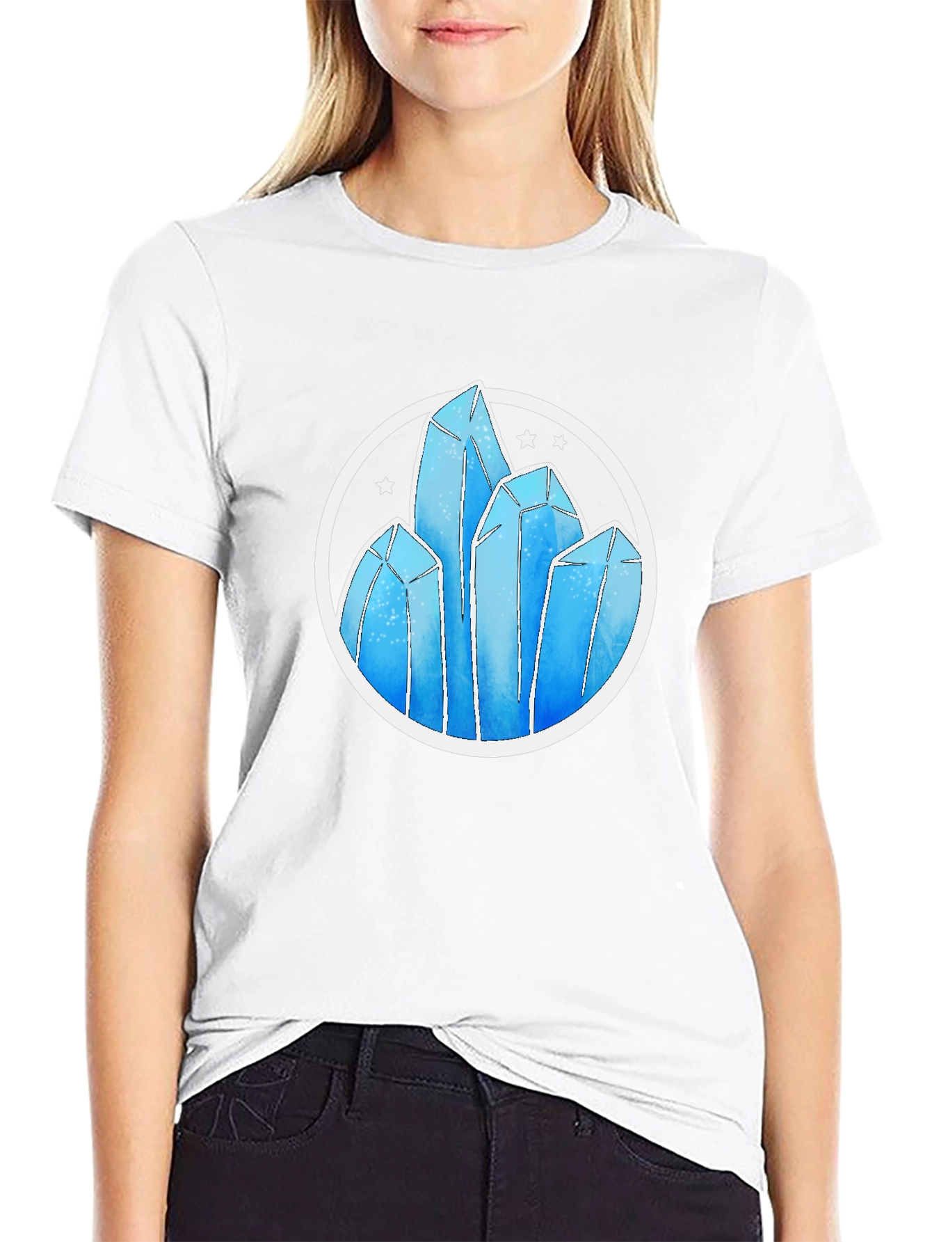 Crystal Formation Graphic Tee - Modern Design