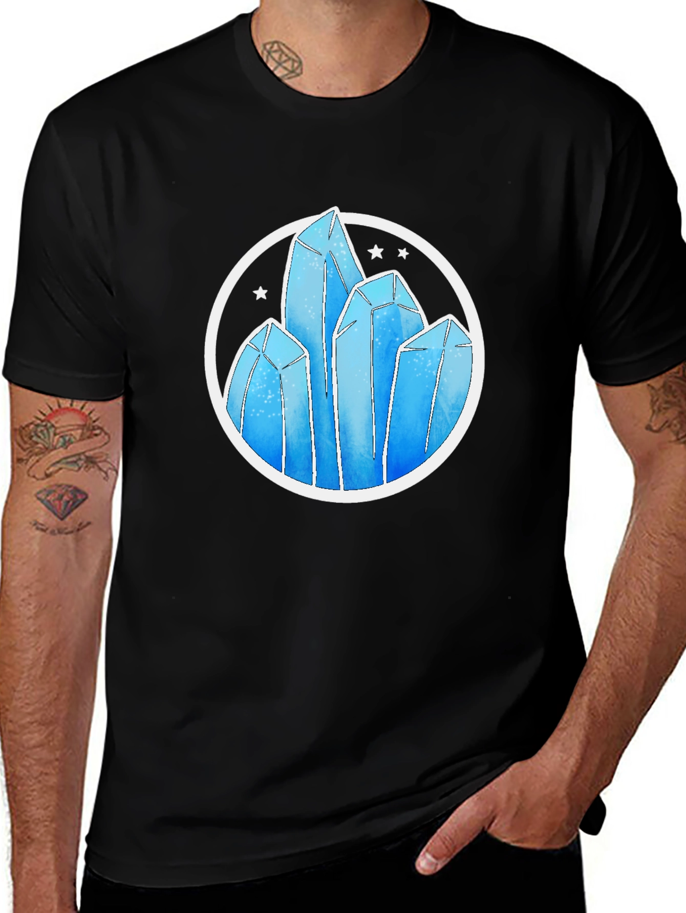 Crystal Formation Graphic Tee - Modern Design