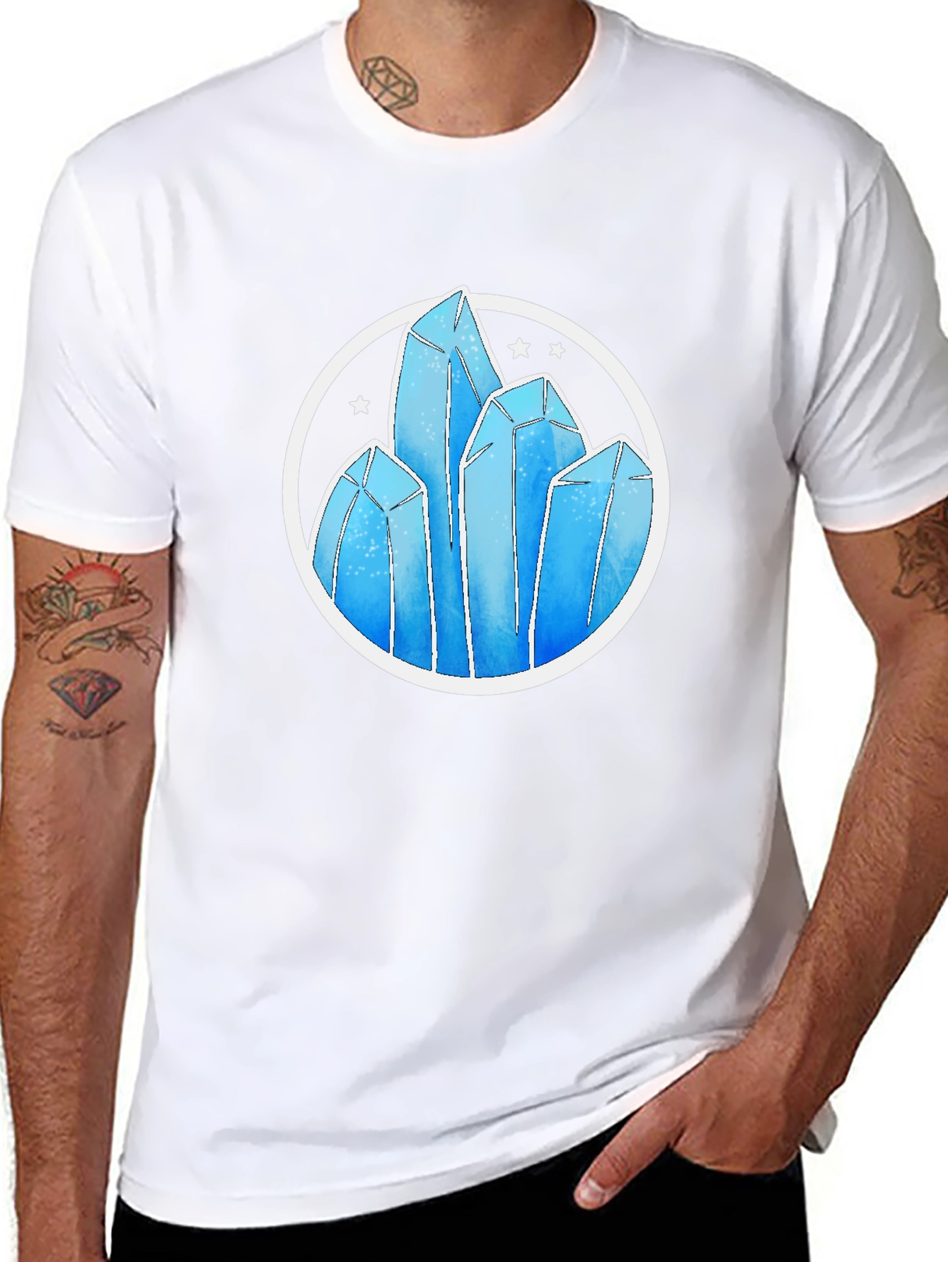 Crystal Formation Graphic Tee - Modern Design