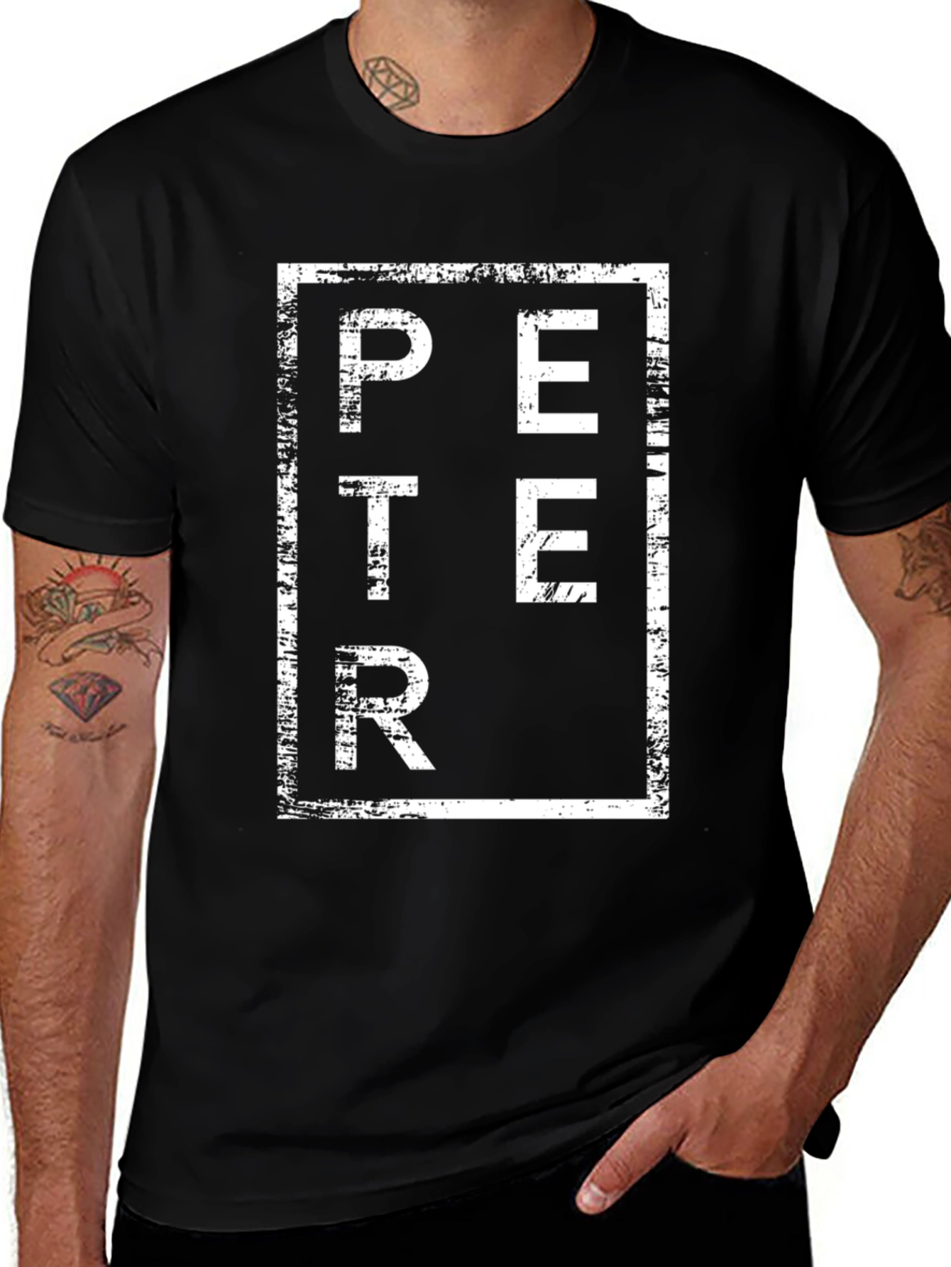 Peter Graphic Tee - Black Cotton Blend