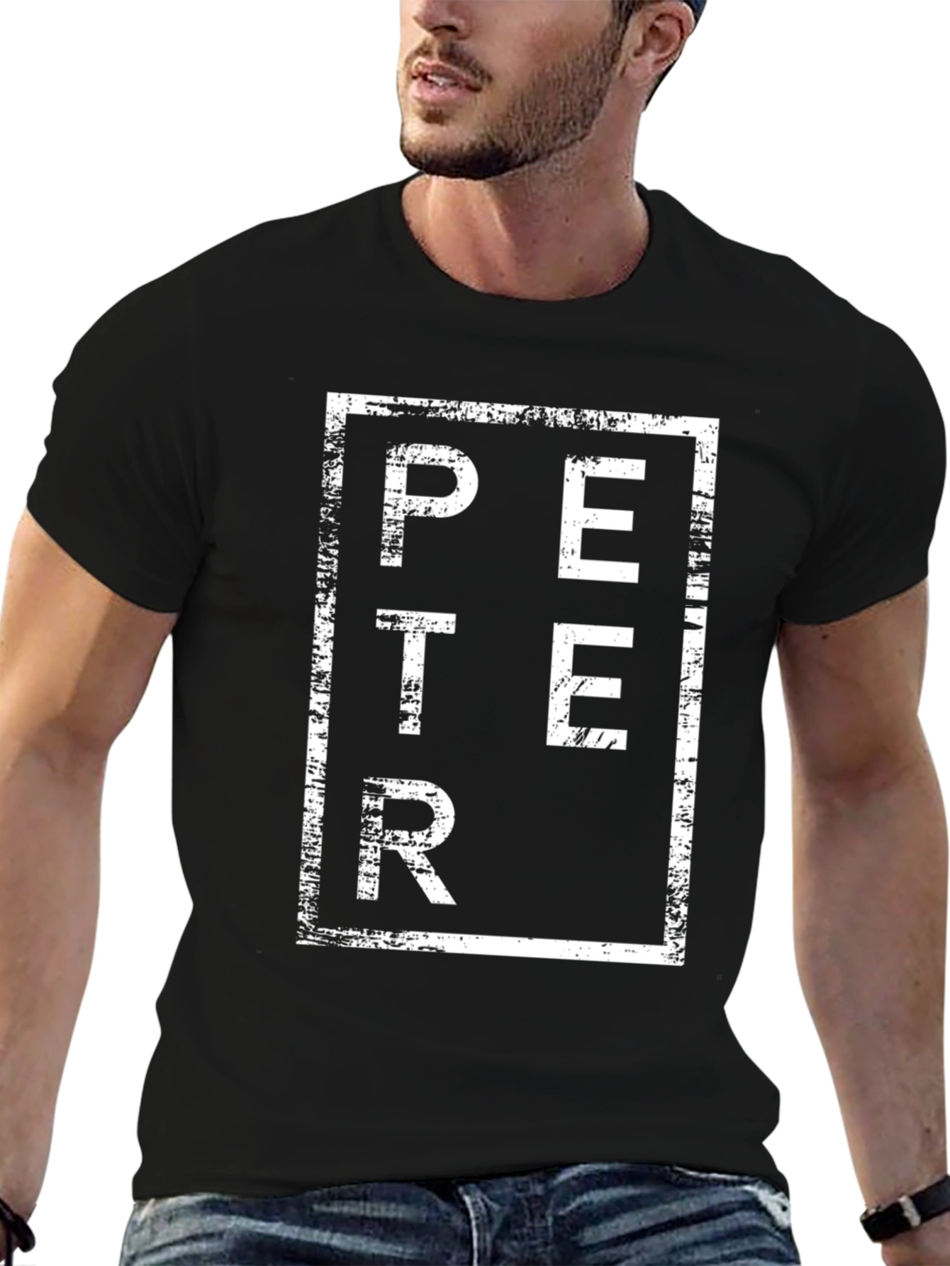 Peter Graphic Tee - Black Cotton Blend