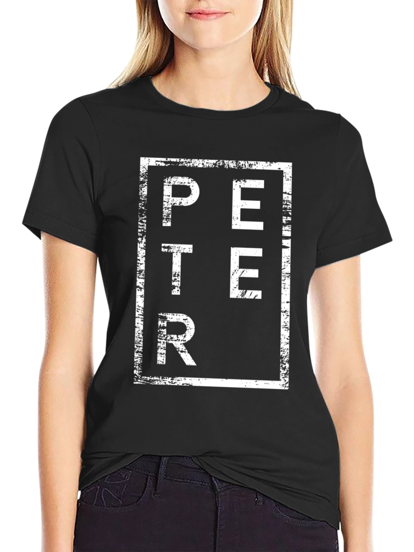 Peter Graphic Tee - Black Cotton Blend