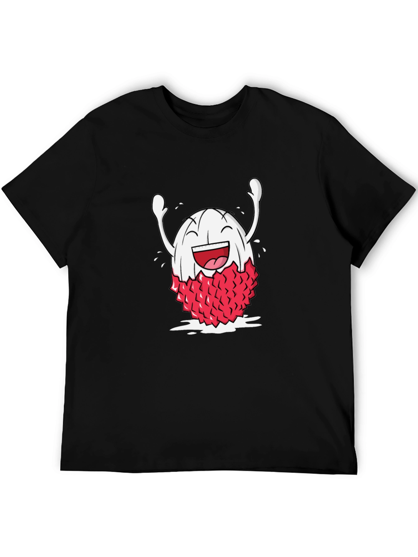 Lychee Cartoon Black T-Shirt