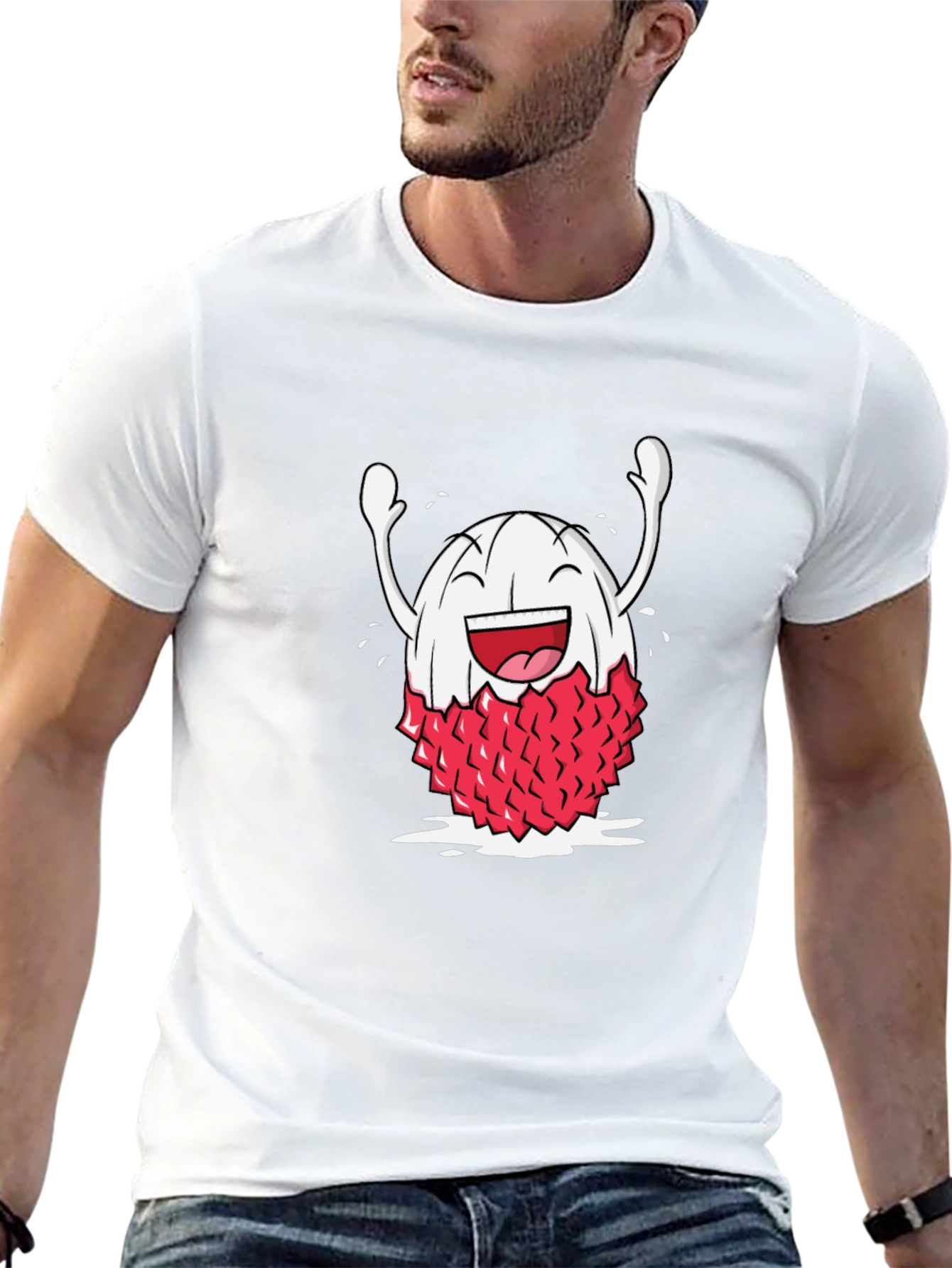 Lychee Cartoon Black T-Shirt