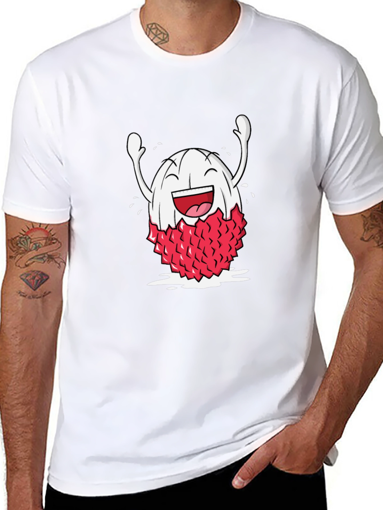 Lychee Cartoon Black T-Shirt