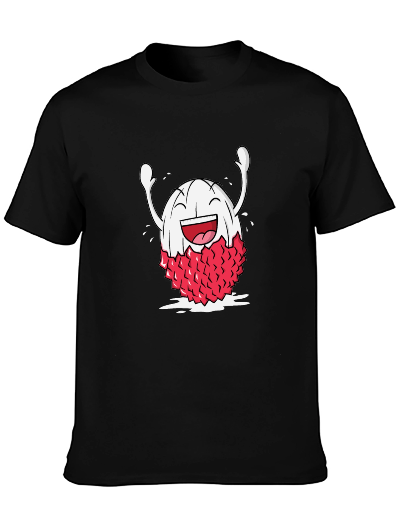 Lychee Cartoon Black T-Shirt