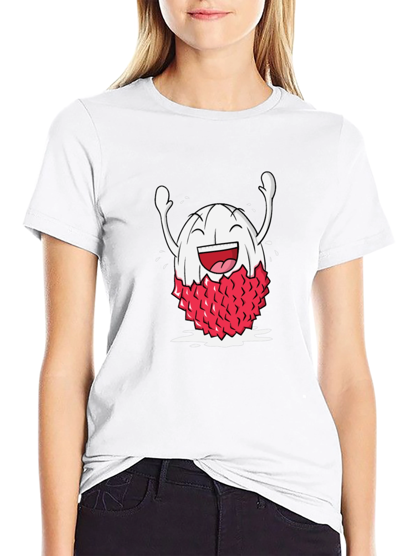 Lychee Cartoon Black T-Shirt