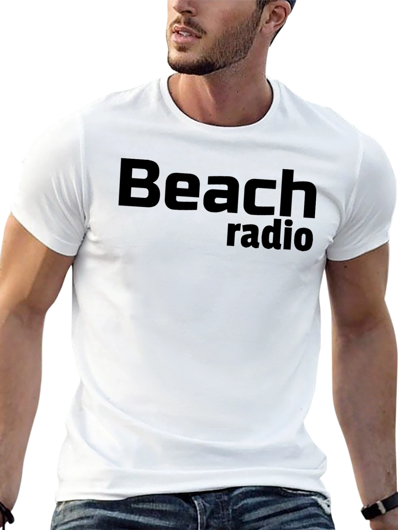 Beach Radio Black Graphic Tee