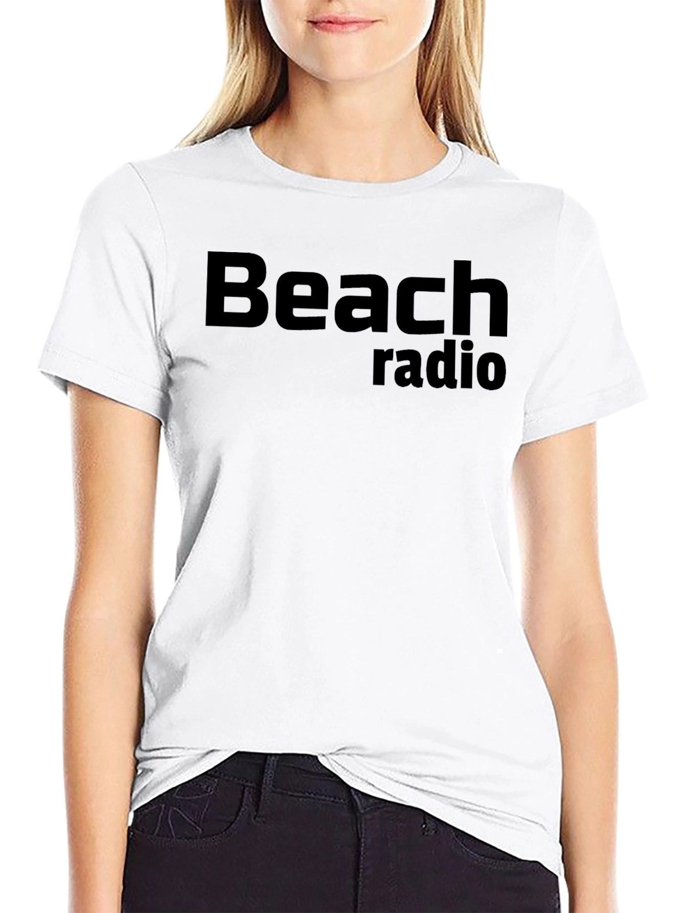 Beach Radio Black Graphic Tee